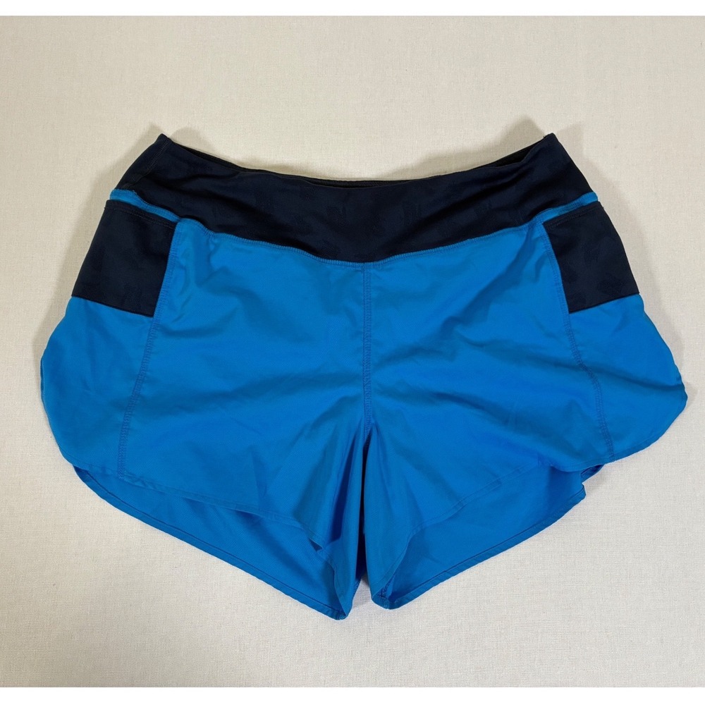 Rabbit Running Shorts Womens Large Blue Navy Pockets Built-in Liner USA Made